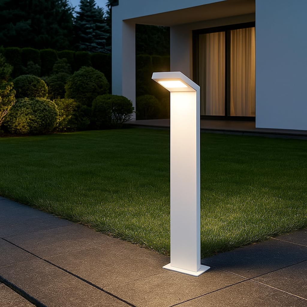 Lampione da Giardino Moderno 10W, Paletto Luce LED Esterno 4000K, IP54 Impermeabile, H580mm, Lampada da Esterno per Vialetti, Cortile, Giardino – Alluminio 954PA-H580