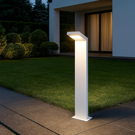 Lampione da Giardino Moderno 10W, Paletto Luce LED Esterno 4000K, IP54 Impermeabile, H580mm, Lampada da Esterno per Vialetti, Cortile, Giardino – Alluminio 954PA-H580