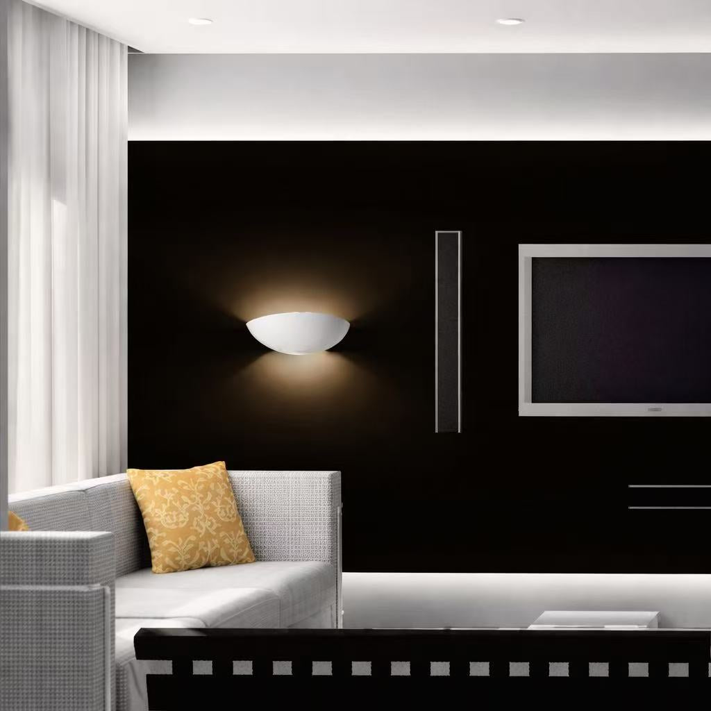 TEKHONE Applique da Parete in Gesso Verniciabile, Lampada da Muro Moderna Bianco, Attacco R7S, Design Minimal per Soggiorno Camera Corridoio – GS-E11
