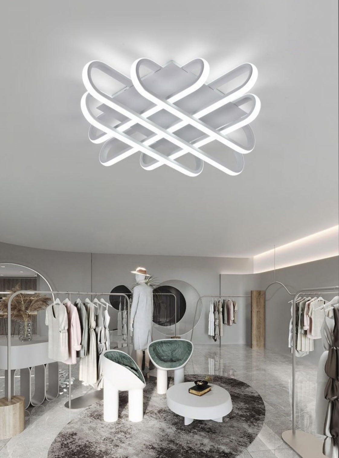 TEKHOME Plafoniera da Soffitto LED 58 W Lampadario Moderno Luce 6500k 4000k 3000k C41