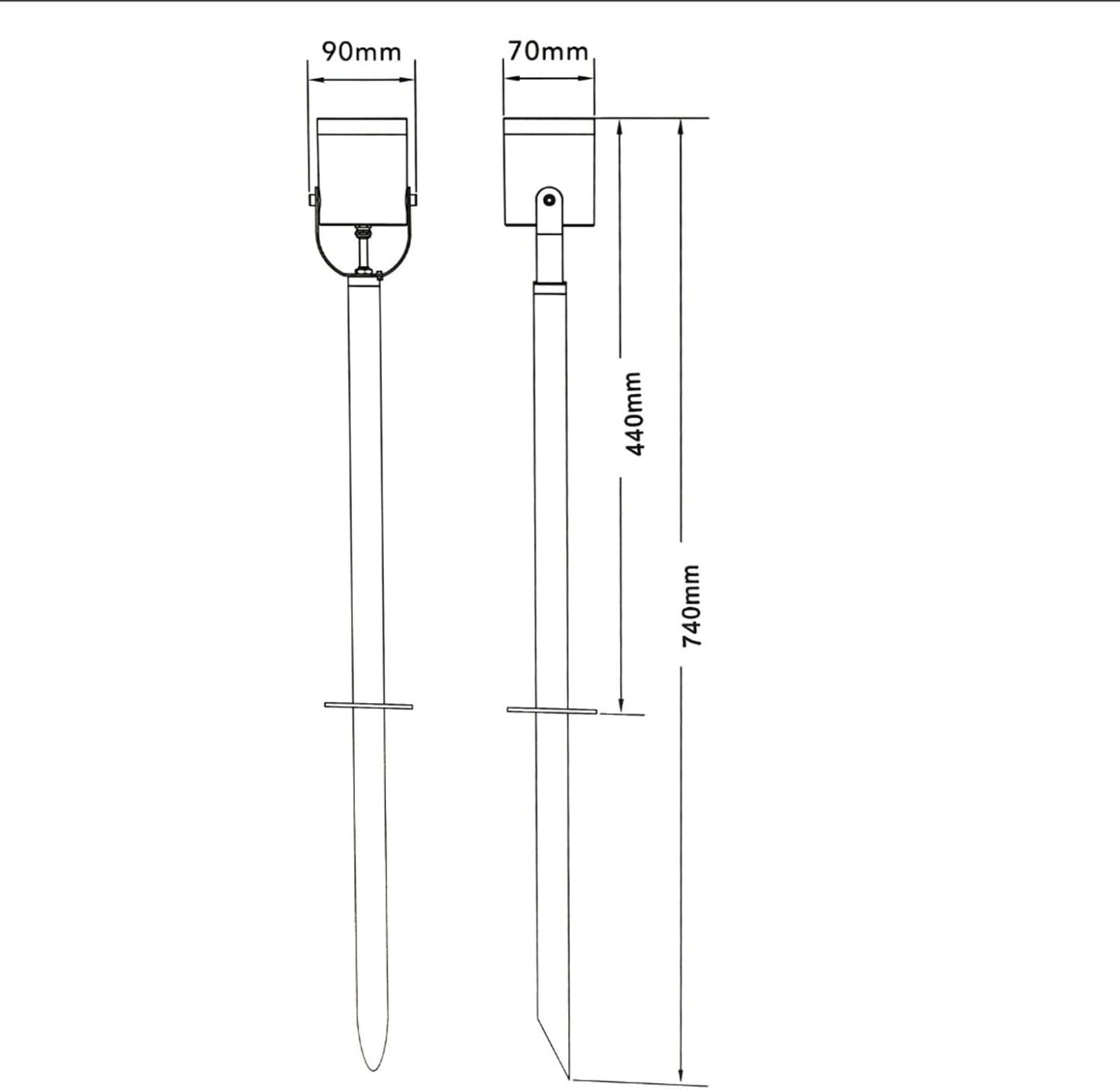 Faretto da Giardino con Picchetto IP54, Attacco GU10, Orientabile, Impermeabile, in Alluminio, Ideale per Esterno, Piante e Vialetti – Modello PS-01G