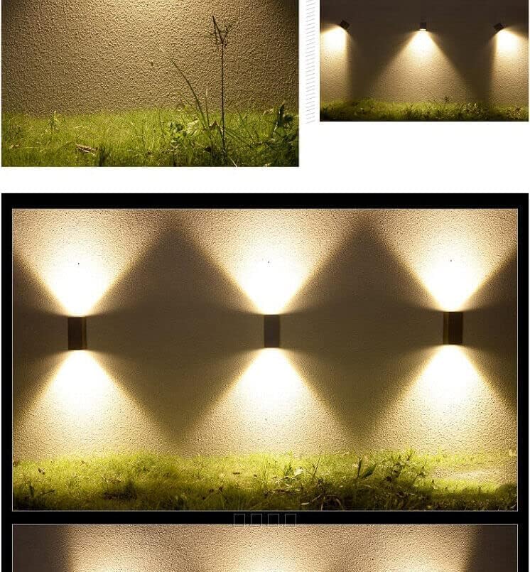 Applique da Esterno 2xGU10 IP65 – Lampada da Parete LED a Doppia Luce su e Giù, Impermeabile, in Alluminio Verniciato, Design Moderno per Facciata, Balcone o Giardino ES14