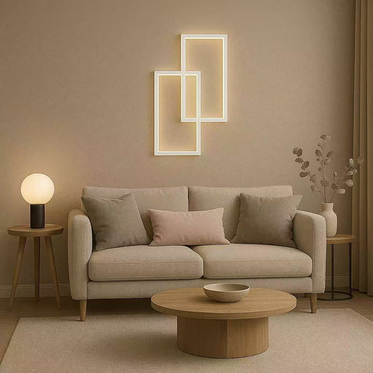 TEKHOME Applique da muro LED 32W moderna rettangolare, luce bianca regolabile 3000K-6500K, lampada da parete per camera da letto soggiorno, disponibile in Bianco e Nero AQ25