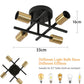 Plafoniera Industriale E27 a 4 Luci, Lampadario da Soffitto in Metallo Nero e Ottone, Attacco E27, Design Moderno Industriale per Cucina Soggiorno Camera da Letto – PN-16 (Lampadina Non Inclusa)