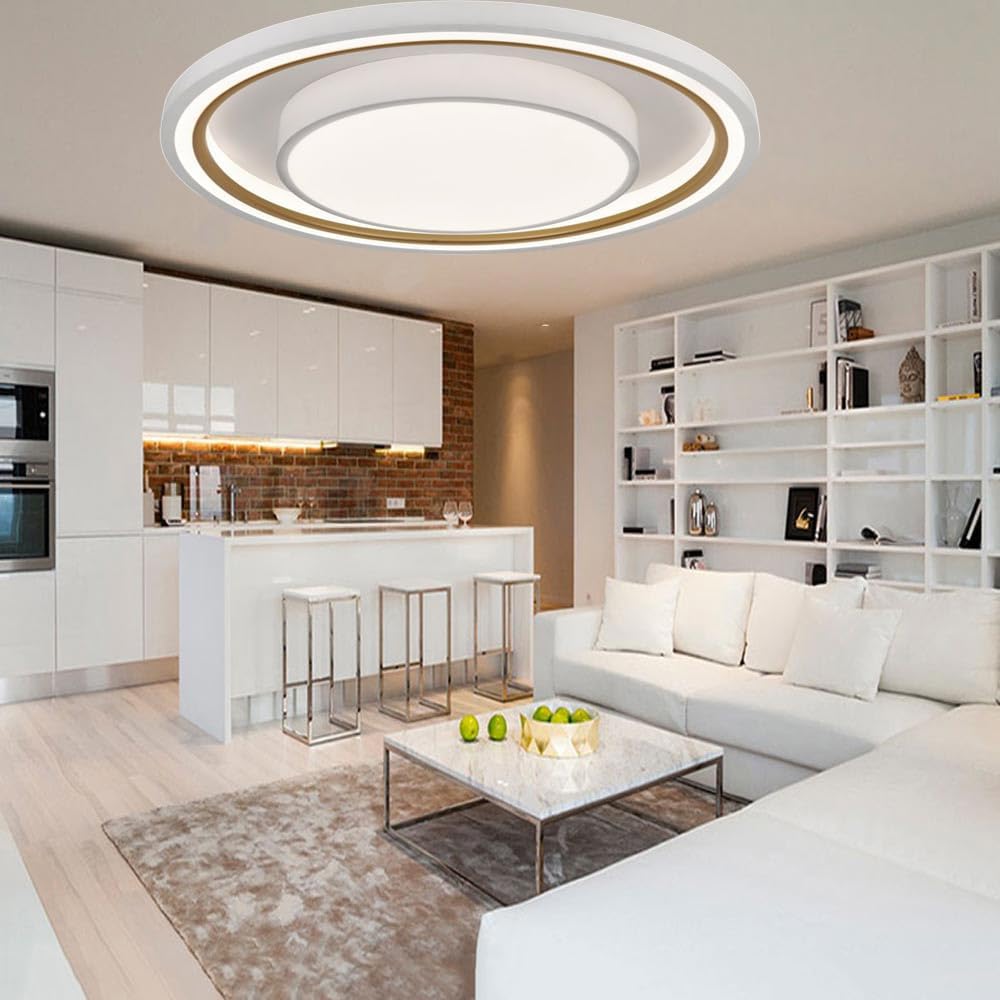 TEKHOME Plafoniera a led 35 watt tonda tecnologia CCT tre colorazione di luce gestibile con telecomando e App lampada da soffitto PN-31-3C