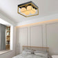 TEKHOME Plafoniera da soffitto minimalista lampada in metallo nero bronzo con 4 sfere in vetro per camera da letto G9 C76-4