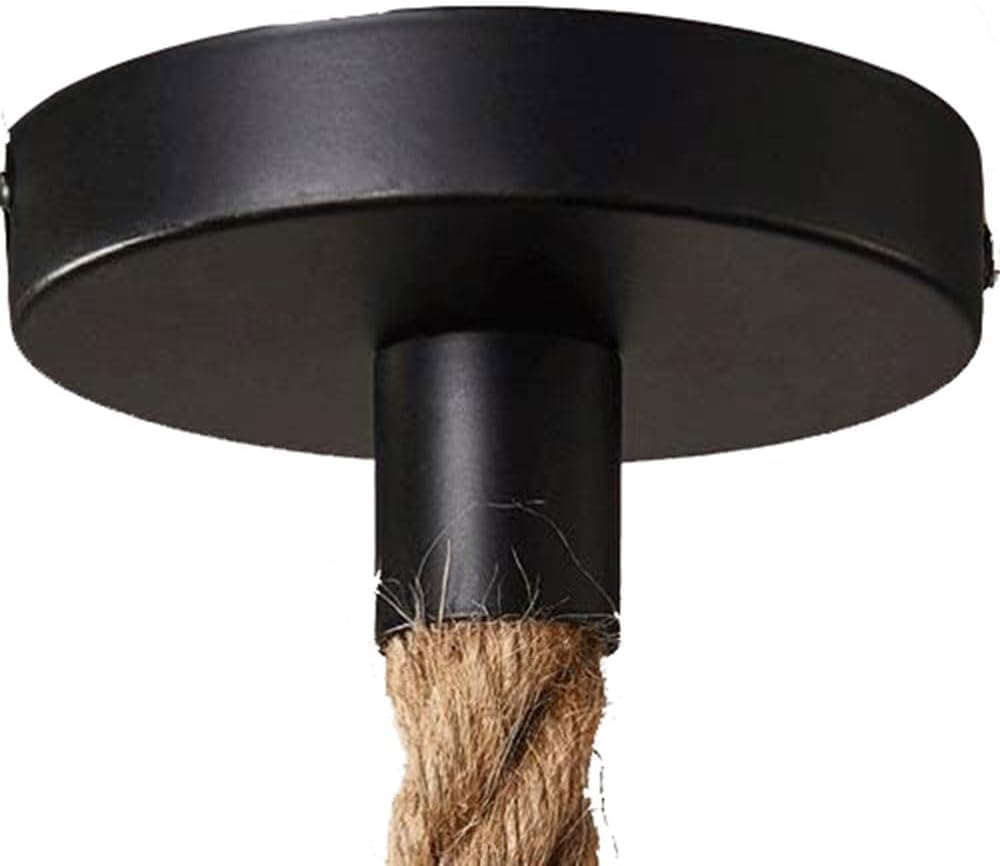 Lampadario a sospensione con paralume a cono in corda di canapa stile vintage retrò lampada attacco E27 cucina soggiorno A54