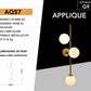 Applique da Parete a 3 Luci in Ottone con Attacco G9, Lampada Moderna da Muro Design Globo, 3 x 10W Max, Senza Lampadine, 70cm AQ57