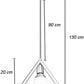 Lampadario moderno a triangolo senza lampadina E 27, in ferro stile moderno  A35