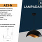 Lampadario Sospeso E27 Moderno a Forma di Conchiglia, Regolabile, Design Minimalista per Cucina, Soggiorno e Camera da Letto (Nero e dorato) A23-N