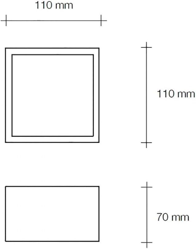 Plafoniera in Gesso da Soffitto Quadrata, Attacco GX53, Max 15W, Verniciabile, IP20 – Bianco – GS-C38-1