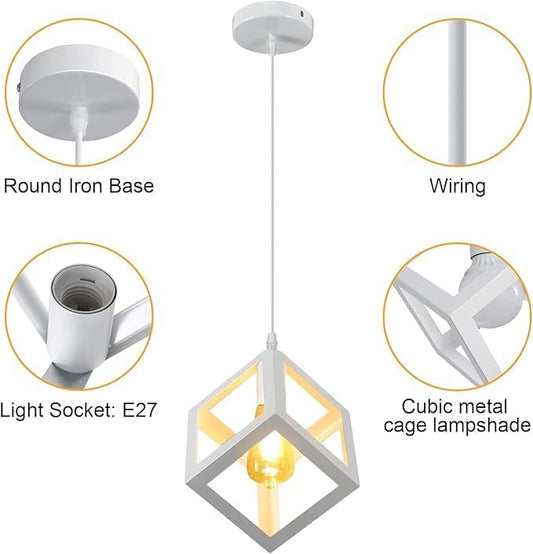 Lampadario modermo a sospensione senza lampadina E 27, in ferro stile moderno  A24