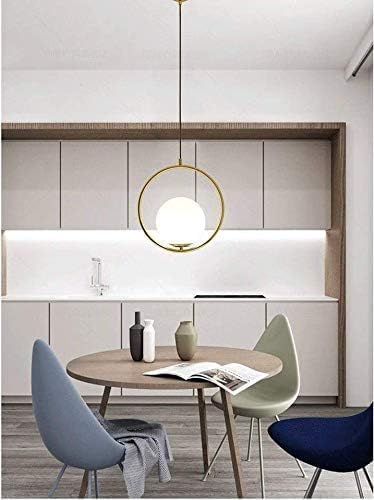 Lampadario bronzo sospensione LED cerchio pendente G9 paralume globo vetro luce tavolo cucina soggiorno ristorante A97