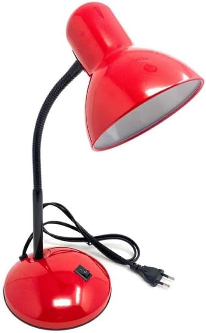Lampada da Tavolo con Flessibile, Attacco E27, Metallo, Interruttore, Base Stabile – Lampada Scrivania Moderna per Studio, Ufficio, Cameretta D22