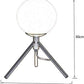 Lampada da Tavolo Minimalista Bronzo con sfera in Vetro Bianco Design Elegante per Illuminare e Decorare Spazi Interni Adatta a Comodini Scrivanie e Tavolini Altezza 30 cm (1 sfera con treppiede) D35