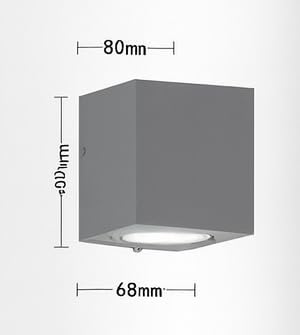 Applique da Esterno 1xGU10 IP65 – Lampada da Parete Impermeabile in Alluminio Verniciato, Design Moderno Quadrato, Senza Lampadina, per Giardino e Facciata ES54