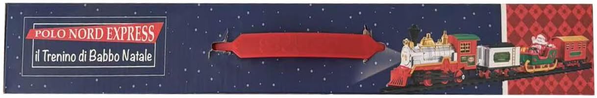 Polo Nord Express Trenino di Babbo Natale con Luci e Suoni | Locomotiva Natalizia Classica con Slitta di Babbo Natale, Binari, Effetti Luminosi e Sonori, 20 Pezzi, Giocattolo Natalizio 107005
