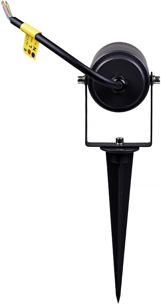 Faretto da Giardino con Picchetto GU10, IP65 Impermeabile, Orientabile, Corpo in Alluminio, Spot da Esterno per Giardino/Siepi/Vialetti – Attacco GU10 (Lampadina Non Inclusa) 837WA-B80-G