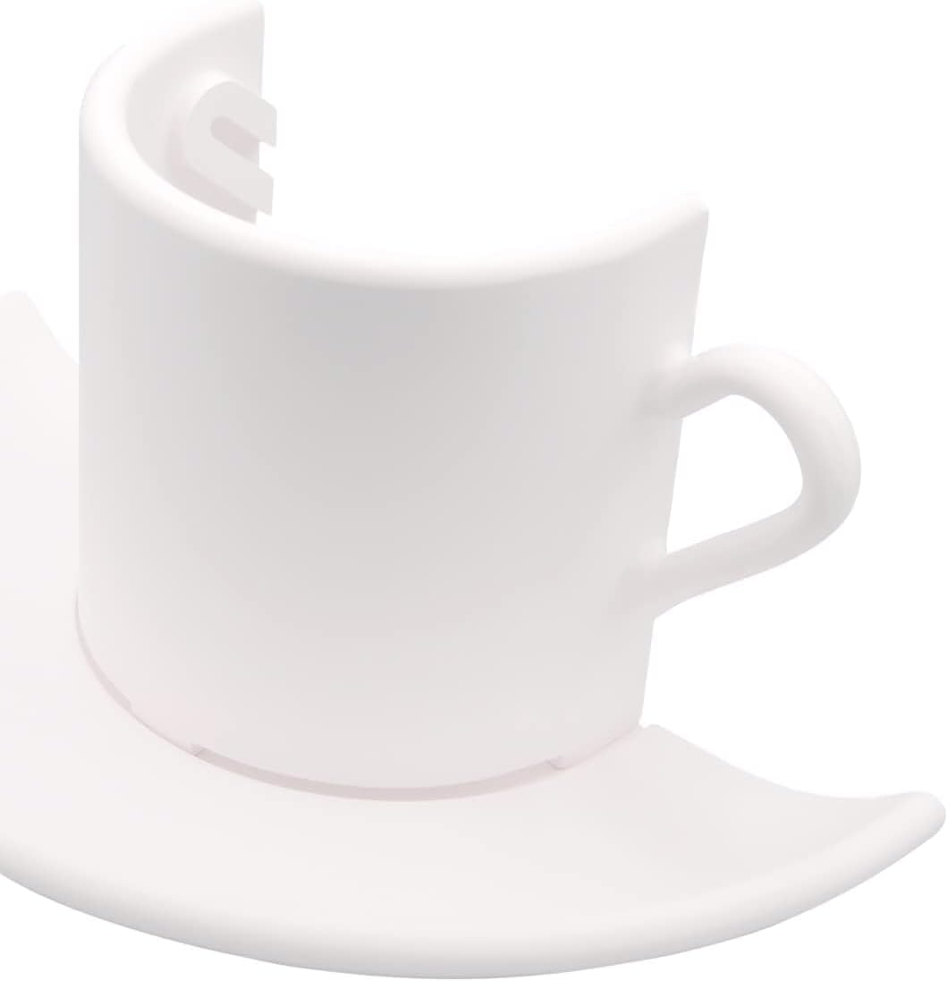 Applique da Parete in Gesso Design Tazza con Piattino, Attacco G9, Verniciabile, Luce Decorativa per Soggiorno e Camera – GS-E85