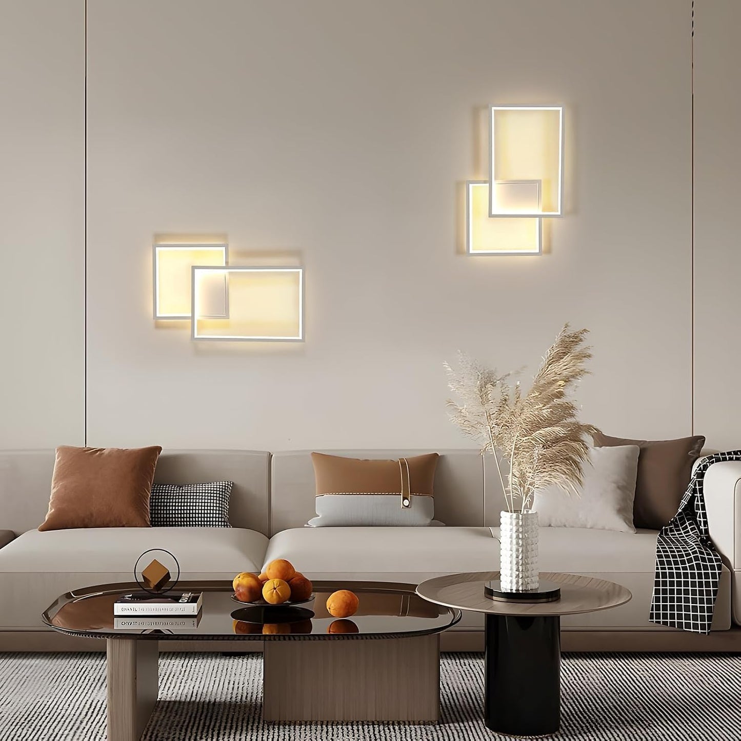 Applique LED Moderna 24W da Parete, CCT Switch 3000K/4000K/6500K, Lampada da Muro Design Geometrico per Soggiorno Camera Corridoio, IP20 – Serie AQ34