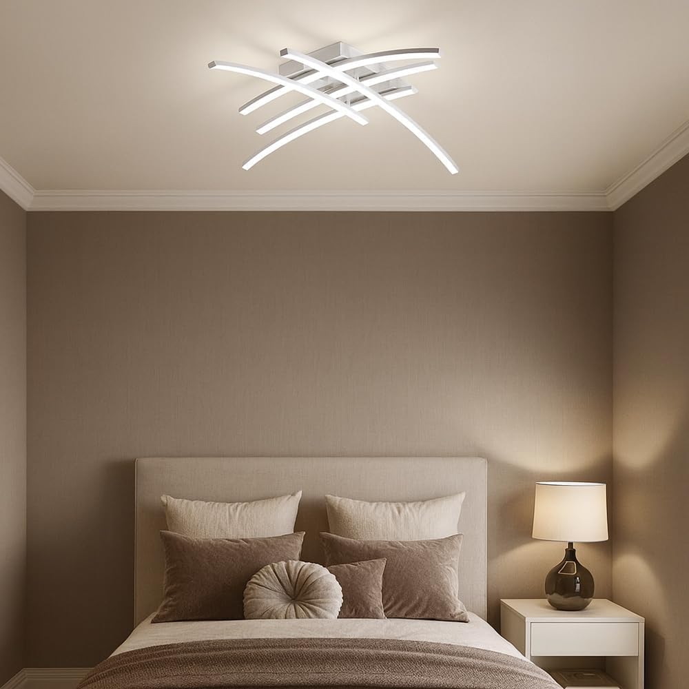 Plafoniera LED Moderna 38W Dimmerabile, Luce CCT 3000K-4000K-6500K, Lampada da Soffitto per Soggiorno Camera Cucina, Metallo Alluminio – PN-36B3C
