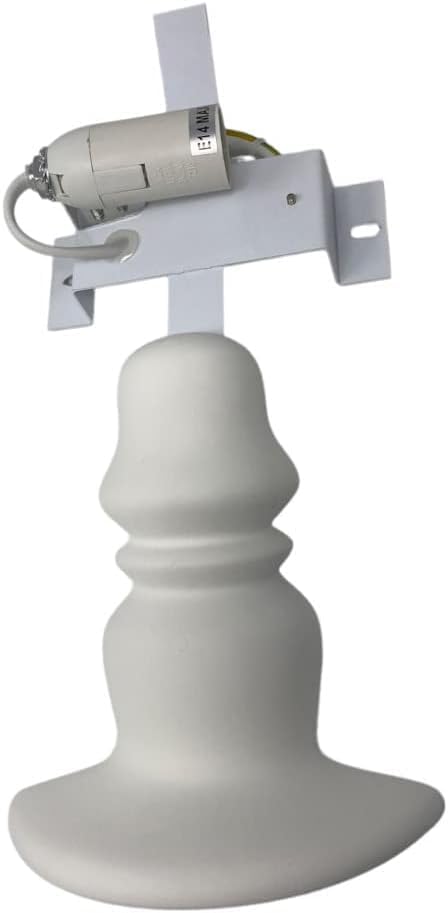 Applique da Parete in Gesso Bianca E14, Lampada da Muro Verniciabile Stile Classico per Interni, IP20 – GS-E84
