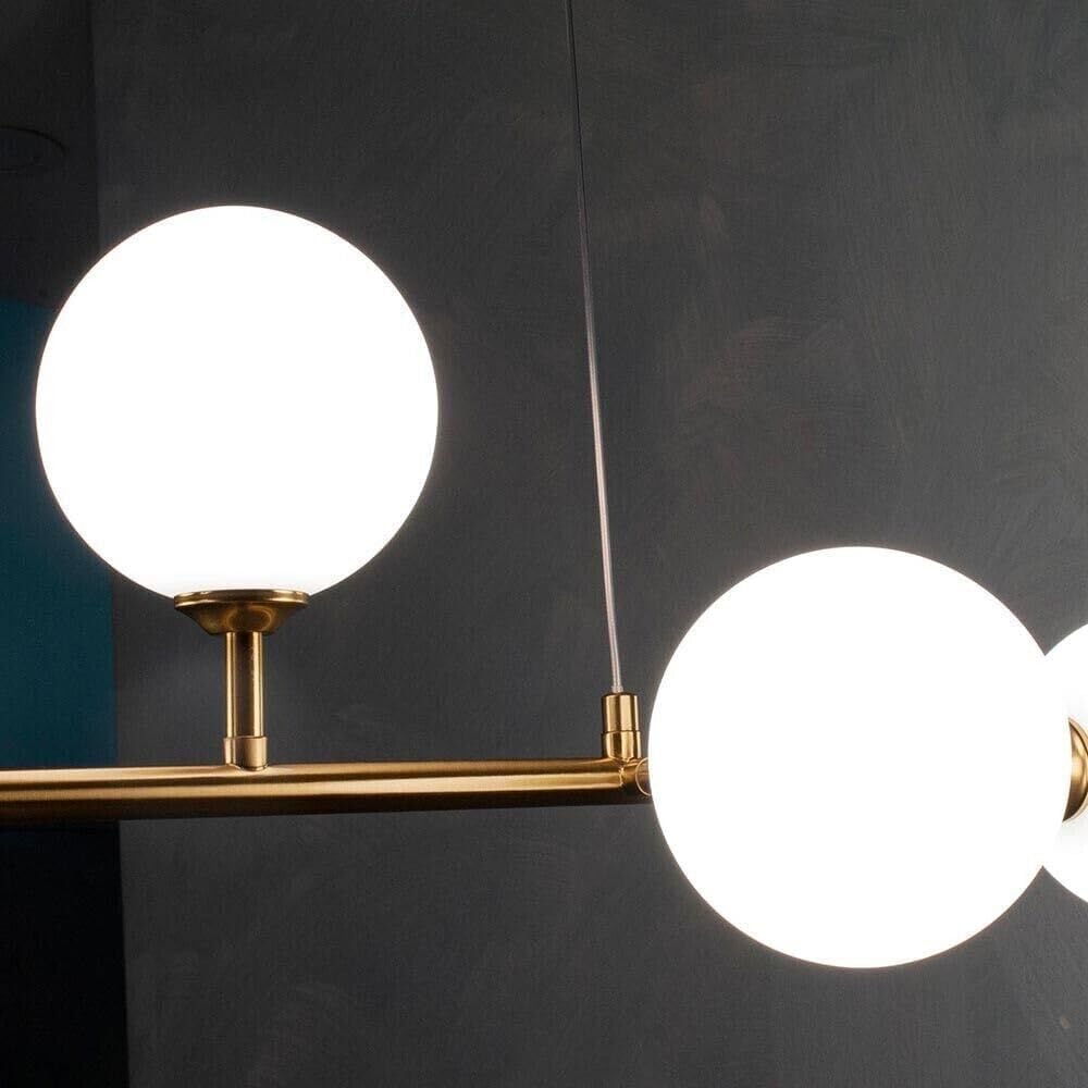 Lampadario a sospensione 6 sfere colore bianco attacco g9 moderno B88