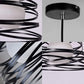 Lampadario a Sospensione E27 Moderno, Lampada a Soffitto Design Industriale in Metallo per Cucina Isola Tavolo da Pranzo, Stile Minimal con Paralume a Spirale, No Lampadina A08