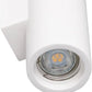 Applique da Parete in Gesso Verniciabile Doppio Fascio di Luce, 2x GU10, Bianco, Design Moderno per Interni – GS-E50