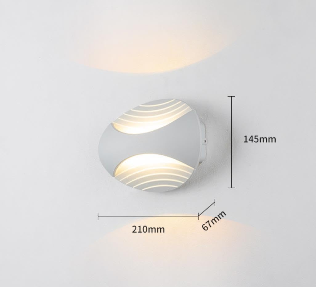 TEKHOME Applique LED da Muro 6W Moderno Interno, Lampada da Parete con 3 Colori Selezionabili 3000K-6500K, Design Decorativo Bianco/Nero AQ15