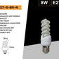 Lampadine LED E27 8W, Confezione da 10 Pezzi, 720LM, 3000K/4000K/6500K, Lampadina LED a Spirale, Luce Calda/Naturale/Fredda, CRI>80, Illuminazione 360°, Risparmio Energetico, Modello E27-S-8W