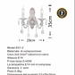TEKHOME Applique da Parete Moderna a 2 Luci con Doppio Braccio Orientabile, Design Elegante in Oro e Bianco, Vetro Trasparente, Attacco E14 40W, per Interni, 35cm, FINALITÀ (Senza Lampadine) E01-2