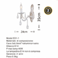 TEKHOME Applique da Parete Moderna a 1 Luce con Braccio Regolabile e Paralume in Vetro, Design Elegante in Oro e Bianco, Attacco E14 40W, per Interni, 24cm, (Senza Lampadina) E01-1