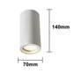 Portafaretto in Gesso Cilindrico da Soffitto | Attacco GU10 | Verniciabile | Bianco | Design Moderno per Cartongesso GS-C140-T