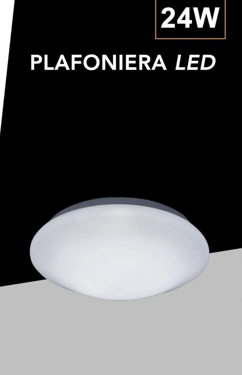 TEKHOME Plafoniera LED 300mm, 24W, 3000K-6500K, Luce Bianco Caldo/Naturale/Freddo, Copertura Latte, 3 Colori Selezionabili con Interruttore C01-24-3C