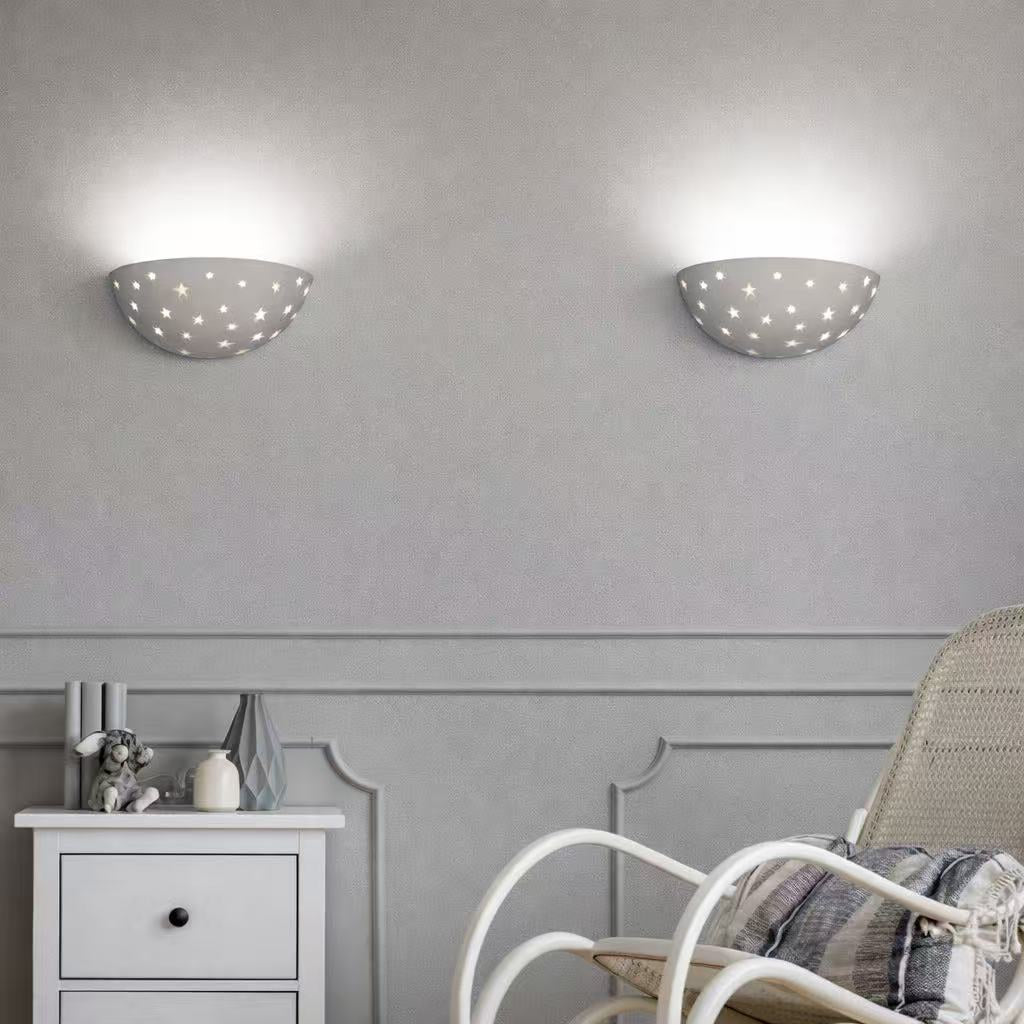 TEKHONE Applique in Gesso da Parete Moderna, Luce Indiretta Decorativa, Verniciabile, Attacco R7S, Bianco per Soggiorno Camera da Letto Corridoio – GS-E61