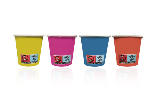 Bicchierini Caffe di Carta Biodegradabili Biocompostabili Tazzine 75 ml  200pz ass.