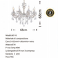 TEKHOME Lampadario Sospeso di Lusso con 8 Luci, Vetro e Finitura Oro, Attacco E14, 40W Max per Lampada, per Grandi Interni, Dimensioni 68x68cm (Lampadine Non Incluse) A01-8