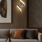 TEKHOME Applique LED da Parete 9W E58-A3C, Argento, Dimmerabile, 3 Colori Selezionabili 3000K-4000K-6500K, Design Moderno a Onde per Camera, Soggiorno e Corridoio