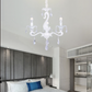 TEKHOME Lampadario Sospeso Design con 3 Luci, Vetro e Struttura Bianca, Attacco E14, 60W Max per Lampada, per Interni (Lampadine Non Incluse) A15-3