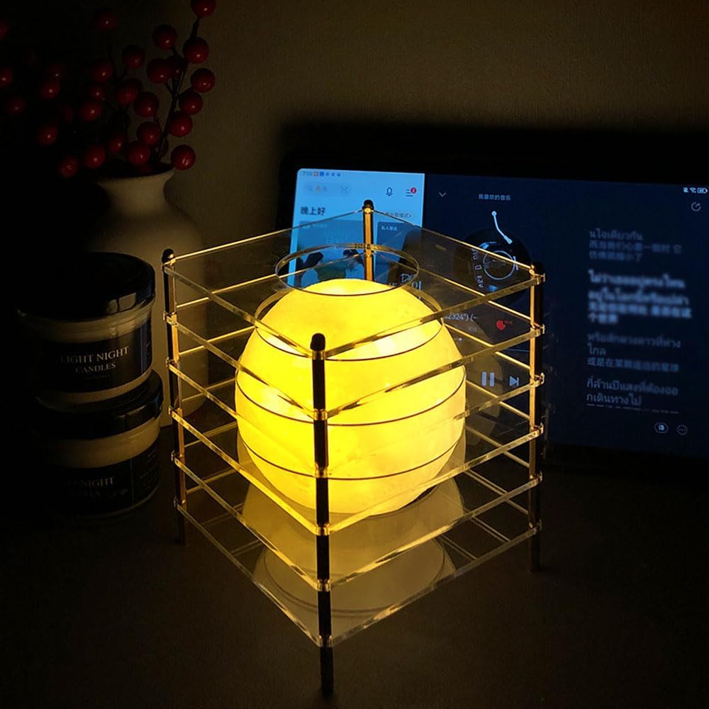 Lampada da Tavolo, Design Moderno in Resina, Attacco G9, 20×20 cm, Lampada Decorativa per Camera da Letto, Soggiorno e Studio (Lampadina non Inclusa) D07