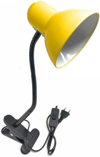 Lampada da Tavolo con Pinza – Attacco E27, Braccio Flessibile 40 cm, Metallo, Luce Direzionabile, Max 60W – Studio, Scrivania, Cameretta D21