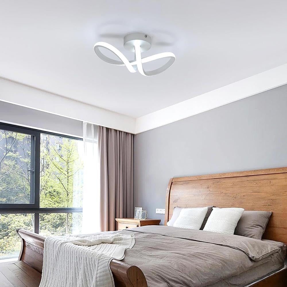 TEKHOME Applique LED da Muro 13W Moderno Bianco Forma a Nastro Infinito 3 Colori 3000K/4000K/6500K Lampada da Parete Interno Design Creativo AQ30-3C