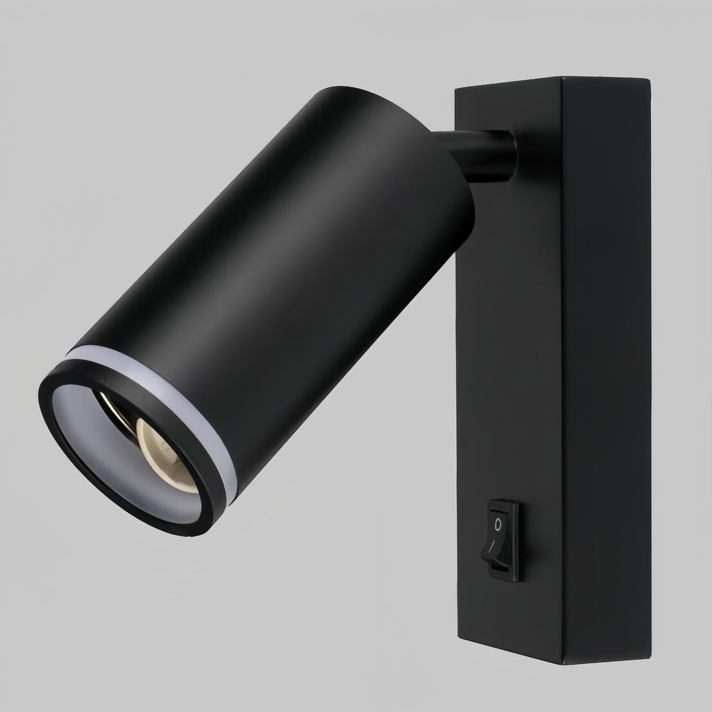 Applique da parete orientabile con interruttore | Attacco GU10 | Lampada da muro in alluminio sabbiato | Design moderno | Disponibile in bianco e nero (lampadina non inclusa) MR-02