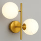 Applique da Parete Moderna G9, Lampada da Muro Design con Sfere Opaline, Stile Elegante in Metallo Oro per Camera da Letto Soggiorno Corridoio, Lampadina Non Inclusa AQ42