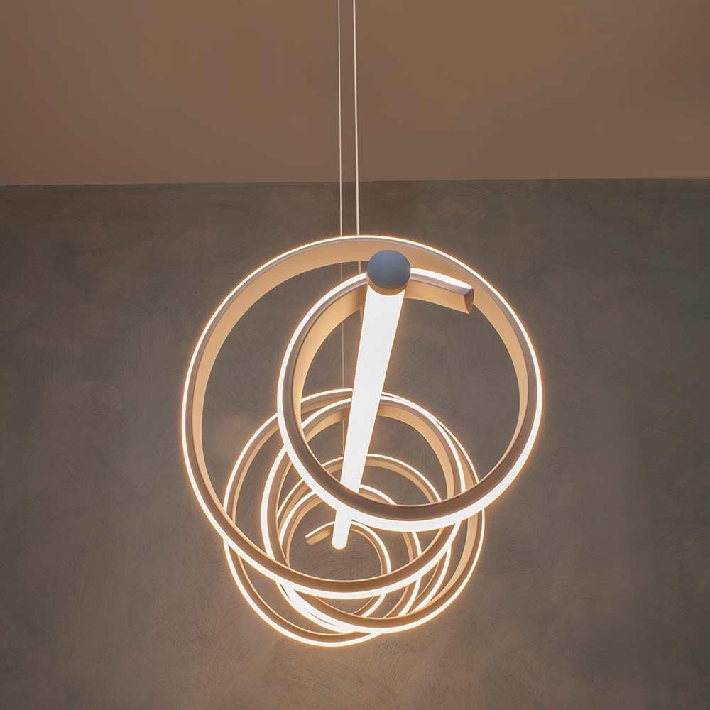 TEKHOME Lampadario led a sospensione 60 watt lampada twist bianco stilizzato luce fredda calda o naturale A68-B3C