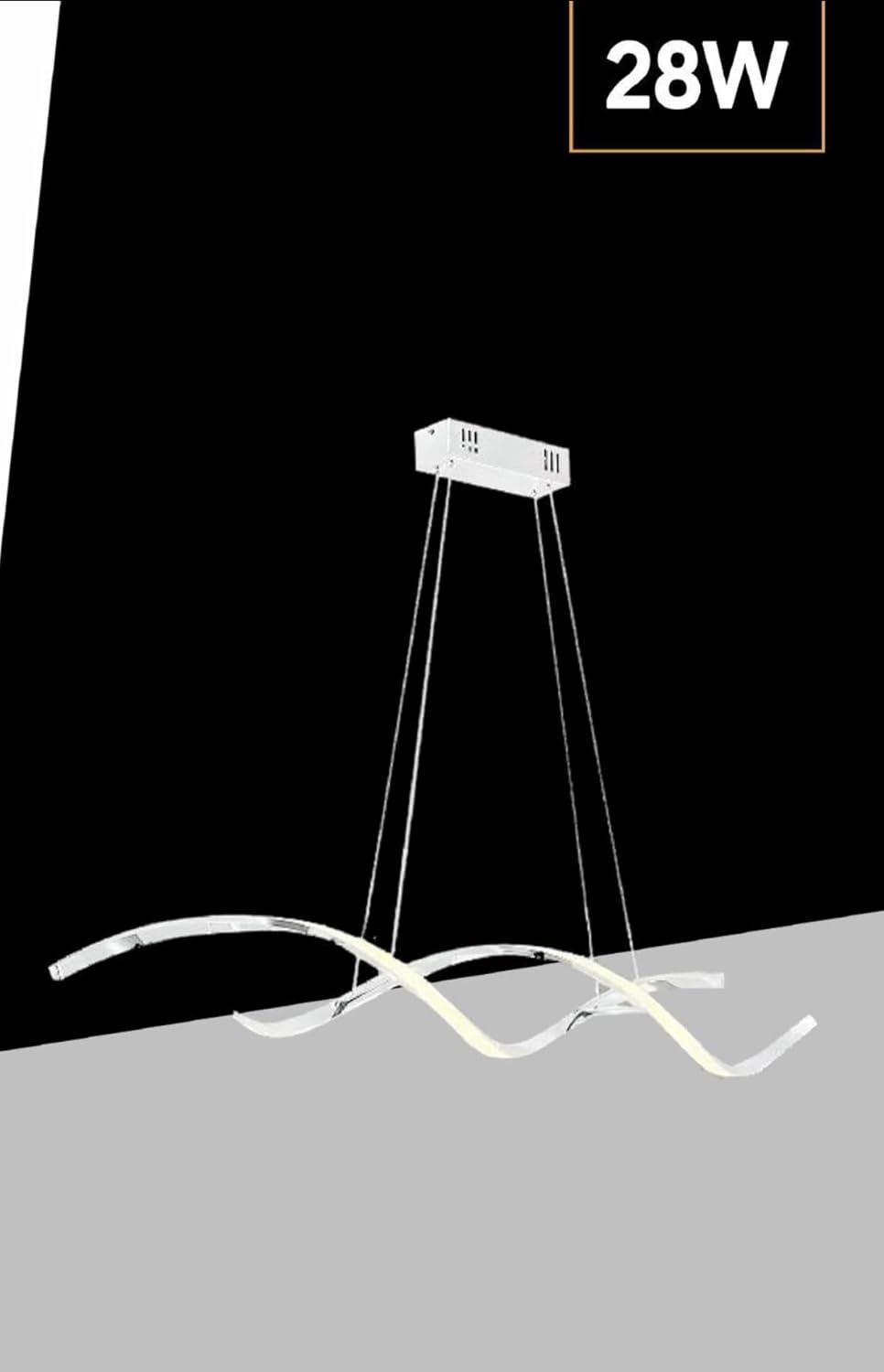 TEKHOME Lampadario led a sospensione 28 watt lampada moderna a onda twist bianco luce fredda 6500k calda 3000k naturale 4000k B56-A3C
