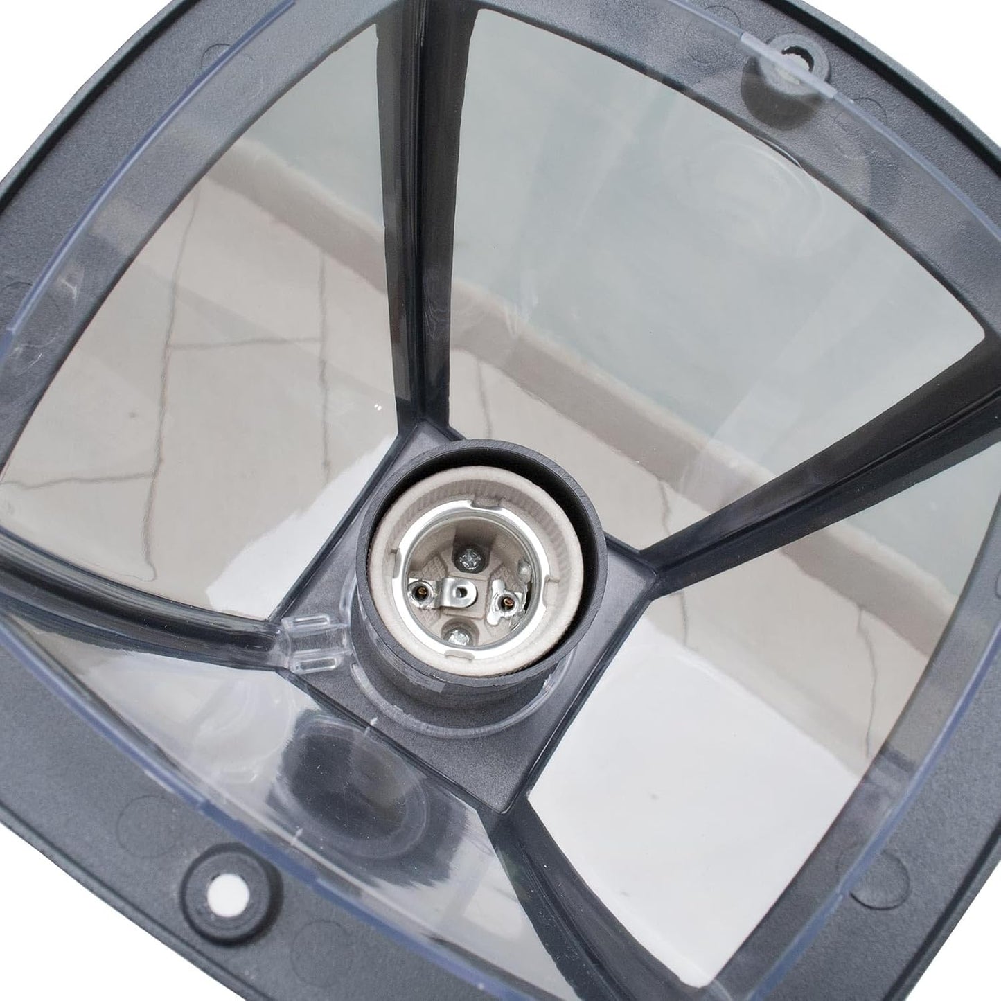 Lampione da Giardino da Esterno IP44, Attacco E27, Palo da 86cm in Alluminio, Bianco/Grigio Scuro 819PB-B860