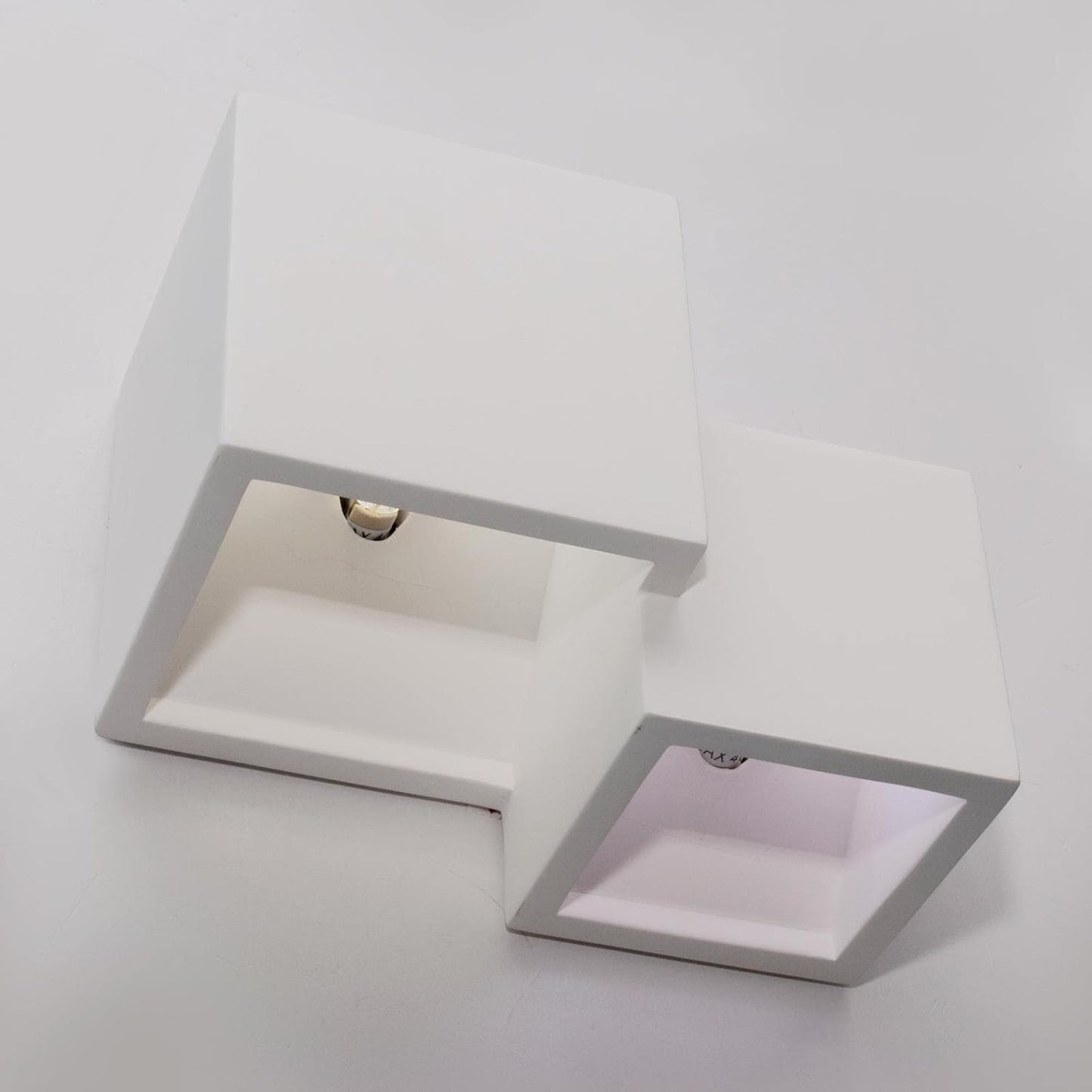 TEKHONE Applique da Parete in Gesso Bianco 2xG9 | Lampada da Muro Moderna Verniciabile | Illuminazione Decorativa per Soggiorno Camera Corridoio – GS-E74