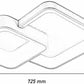 TEKHOME Plafoniera da soffitto a led 58 watt due quadrati lampadario cct tre colorazioni da 3000k a 6500k ideale per soggiorno, camera da letto, cucina e studio C59 (